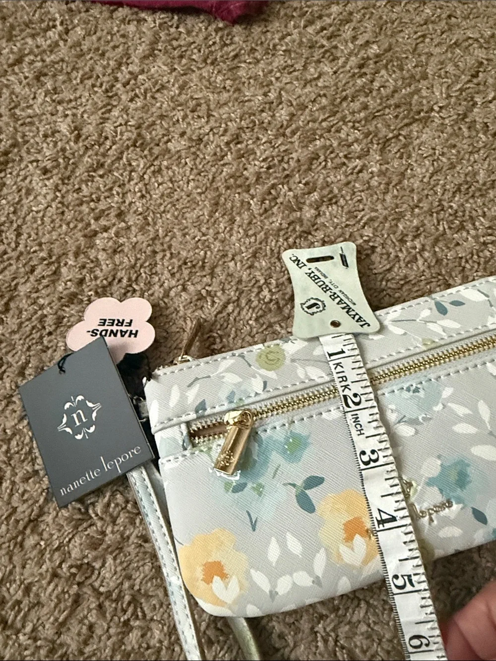Nanette Lepore Floral Wristlet in Light Blue, Yellow and Green